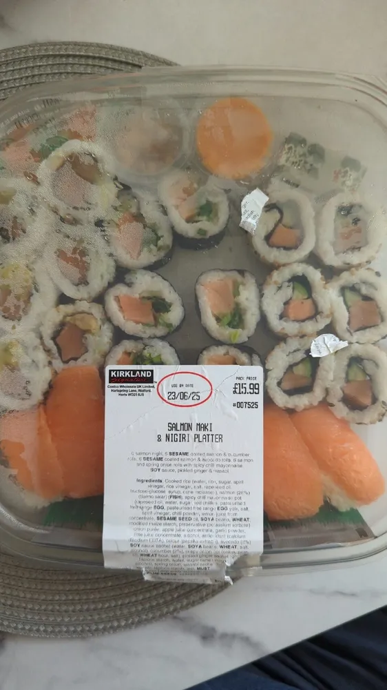 Costco Salmon Maki and Nigir Platter