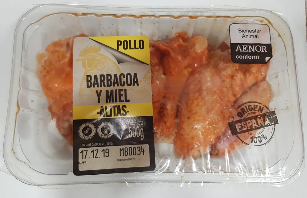 Alitas de pollo barbacoa y miel