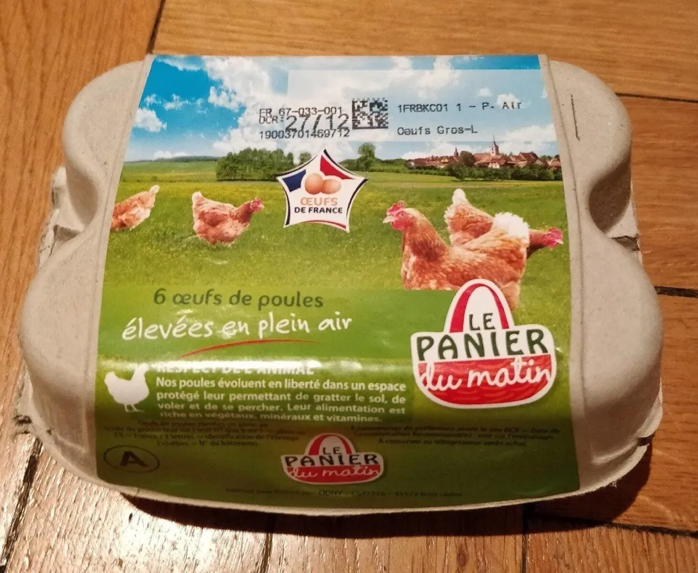 6 oeufs de poules élevées en plein air