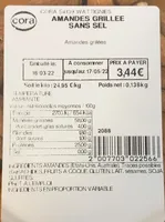 Amandes grillées sans sel