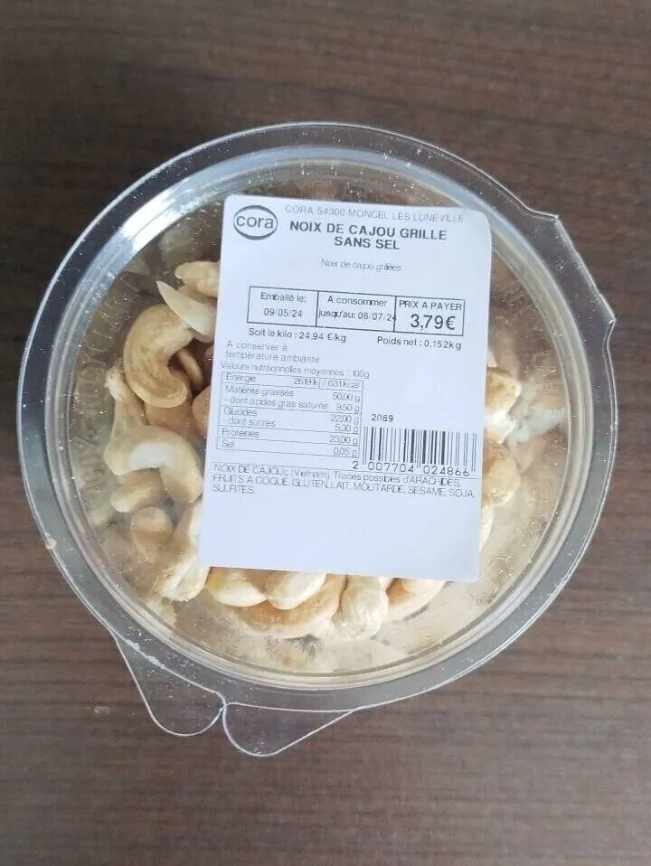 Noix de cajou grillées sans sel