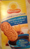 Biscuits céréales aux pepites de chocolat et au lait