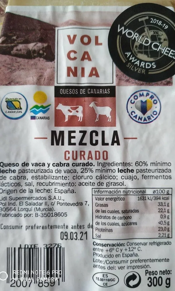 queso de vaca y cabra curado