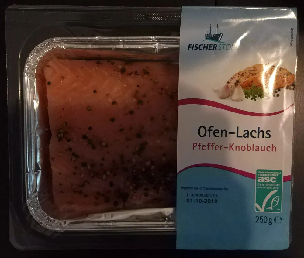 Ofen-Lachs Pfeffer-Knoblauch