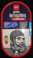 Geteilte Heringsfilets in Tomatensauce