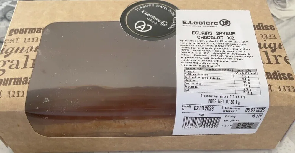 Eclairs Saveur Chocolat X2