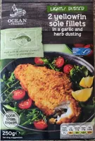 Yellowfin sole fillets in garlic and herb dusting