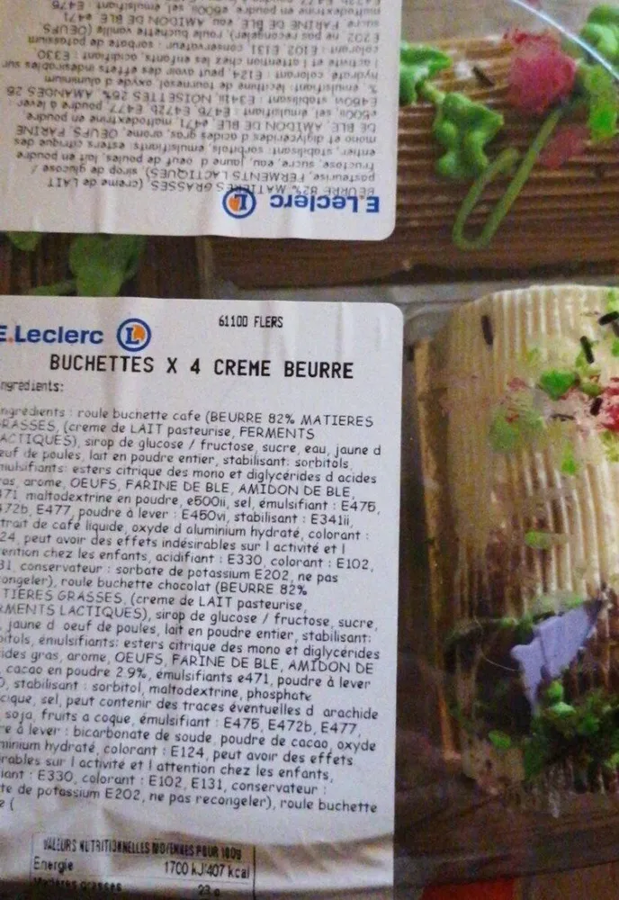 Buchettes ×4 crème beurre