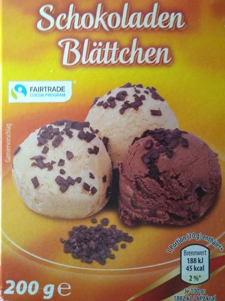 Schokoladen Blättchen