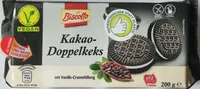 Kakao-Doppelkeks mit Vanille-Cremefüllung