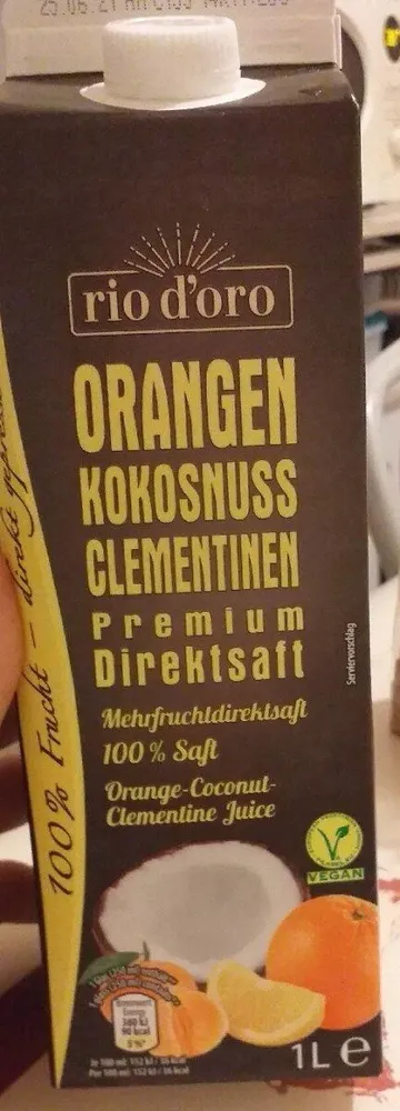 Orange coconut clementine juice