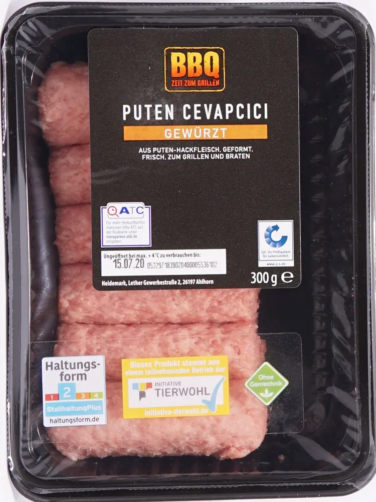 Puten Cevapcici, gewürzt