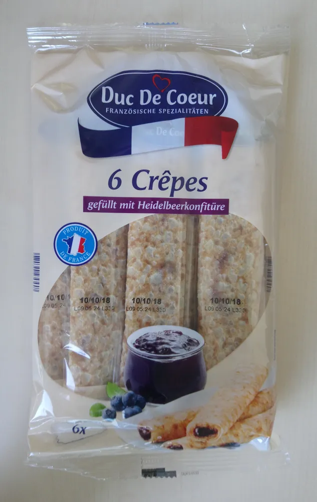 Crêpes gefüllt mit Heidelbeerkonfitüre