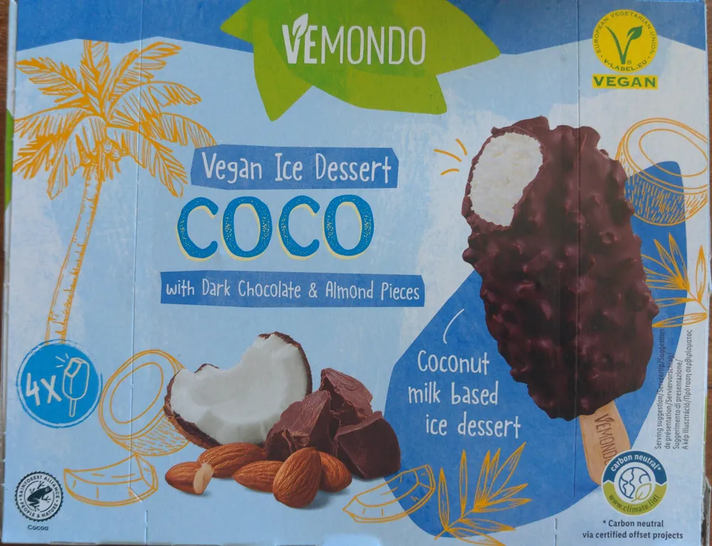 Eis auf Kokosnussmilchbasis