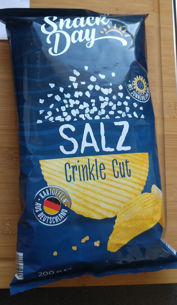 geriffelte Chips Gesalzen