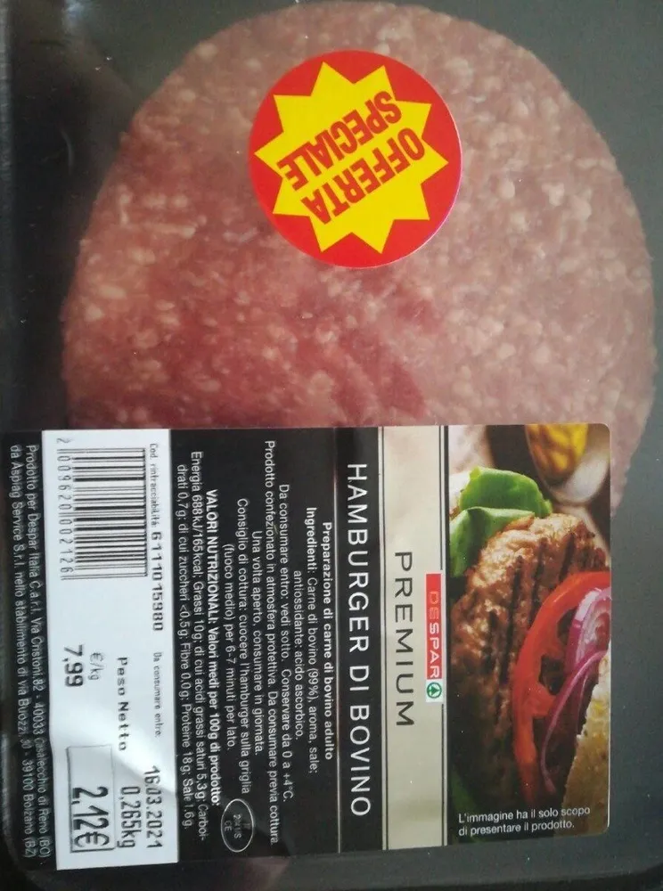 Hamburger bovino