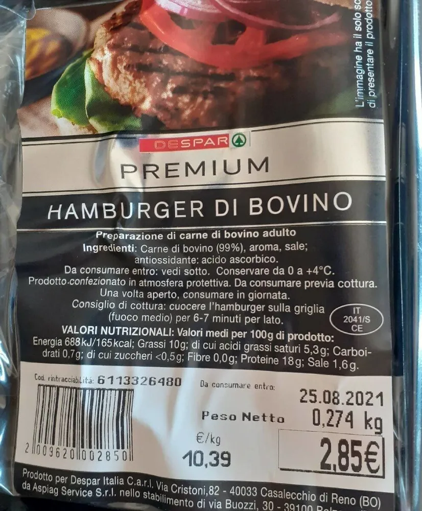 Hamburger di bovino