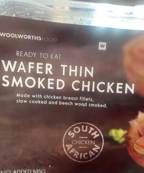 Smoked wafer thin chicken