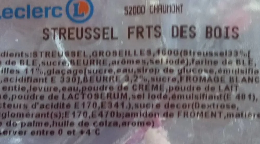 Streuseul fruits des bois