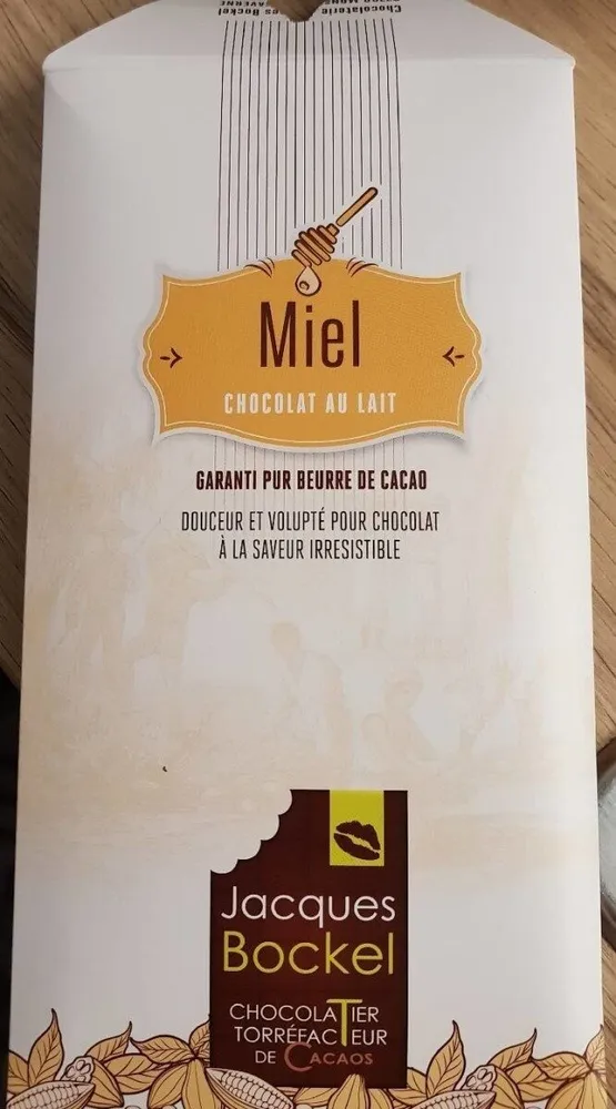 Tablette de chocolat au lait au miel