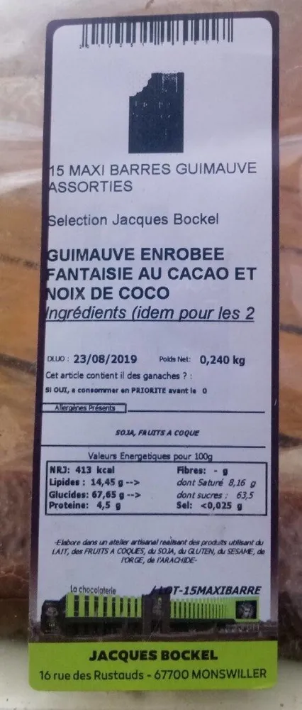 15 maxi barres guimauve assorties