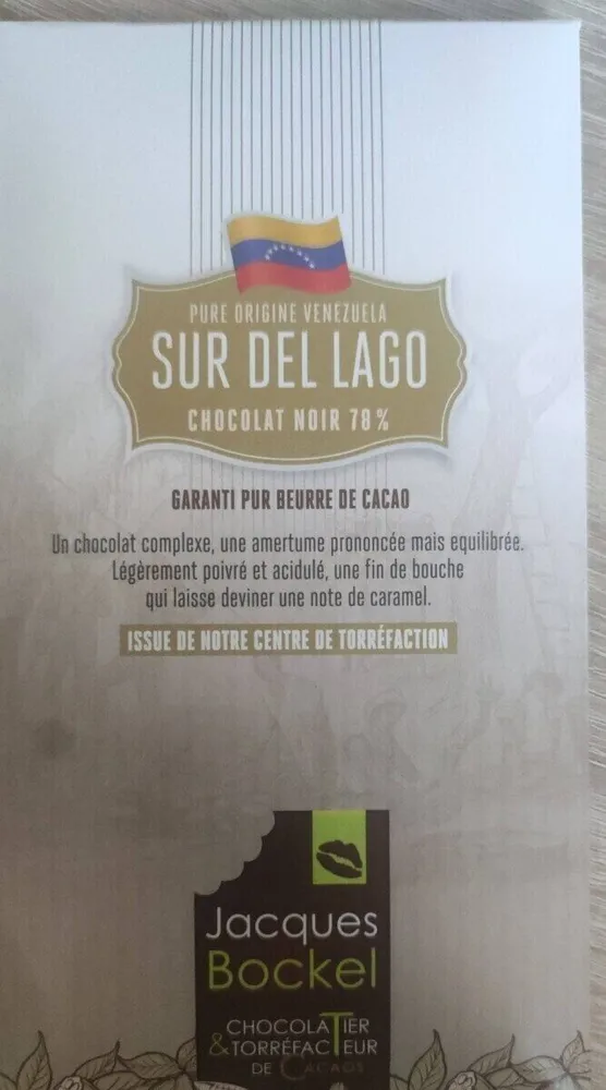 Tablette chocolat noir Sur Del Lago