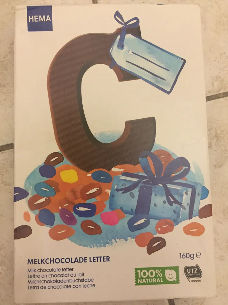 Lettre en chocolat au lait