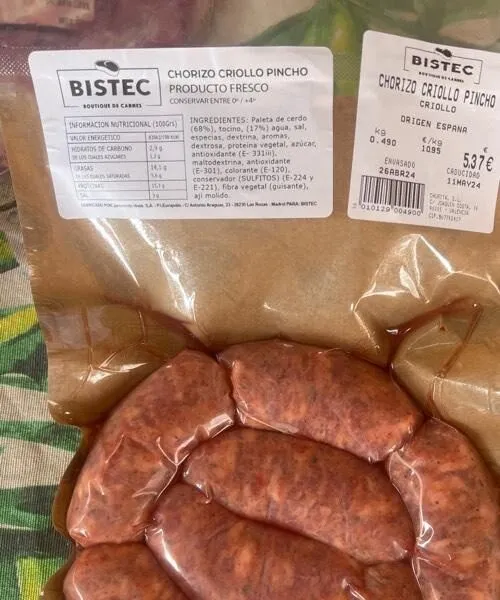 Chorizo criollo pincho