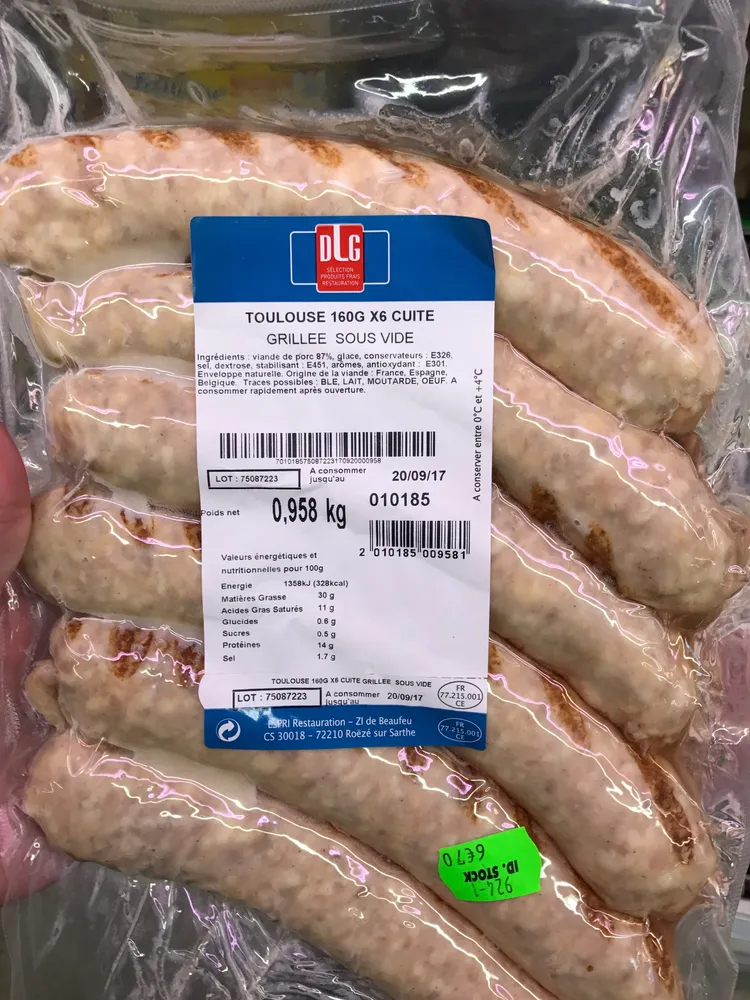 Toulouse cuite grillée sous vide