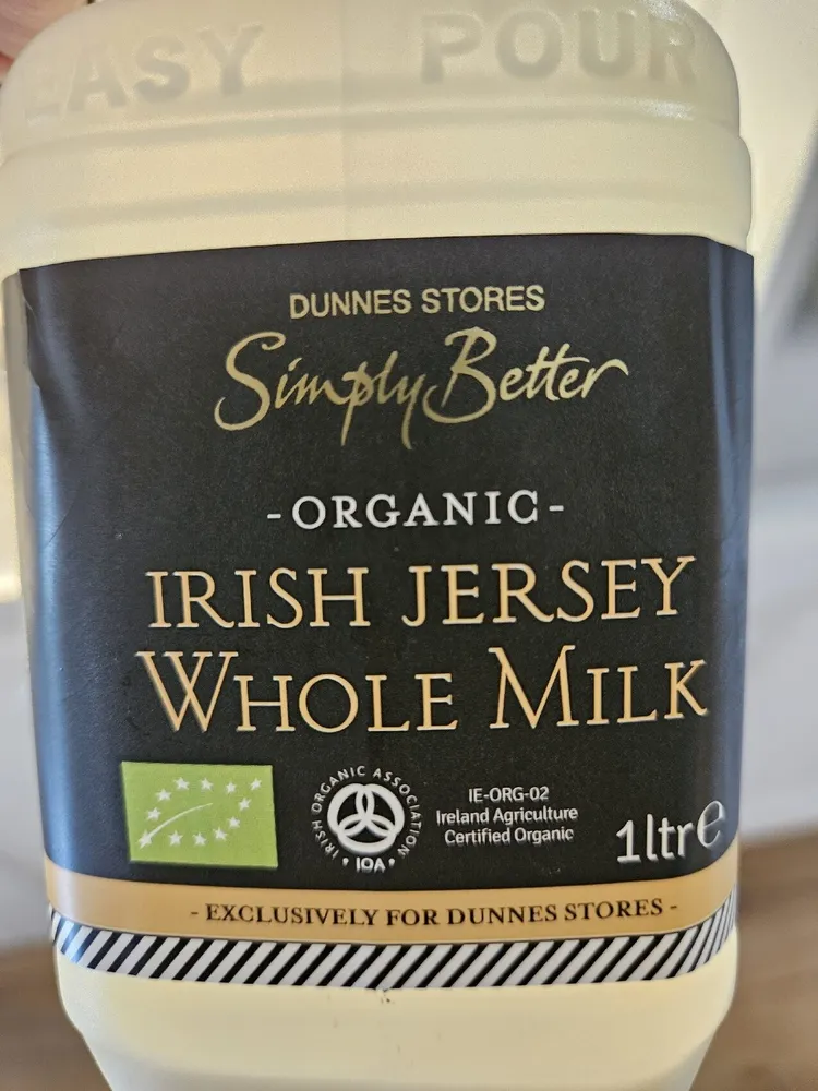 Organic Irish Jersey Whole Milk