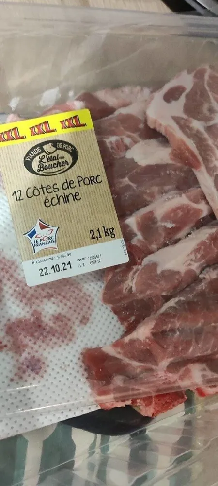 Côtes de porc échine