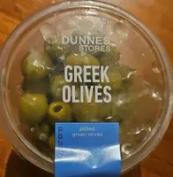 GREEK OLIVES, DUNNES STORES (pitted green olives)