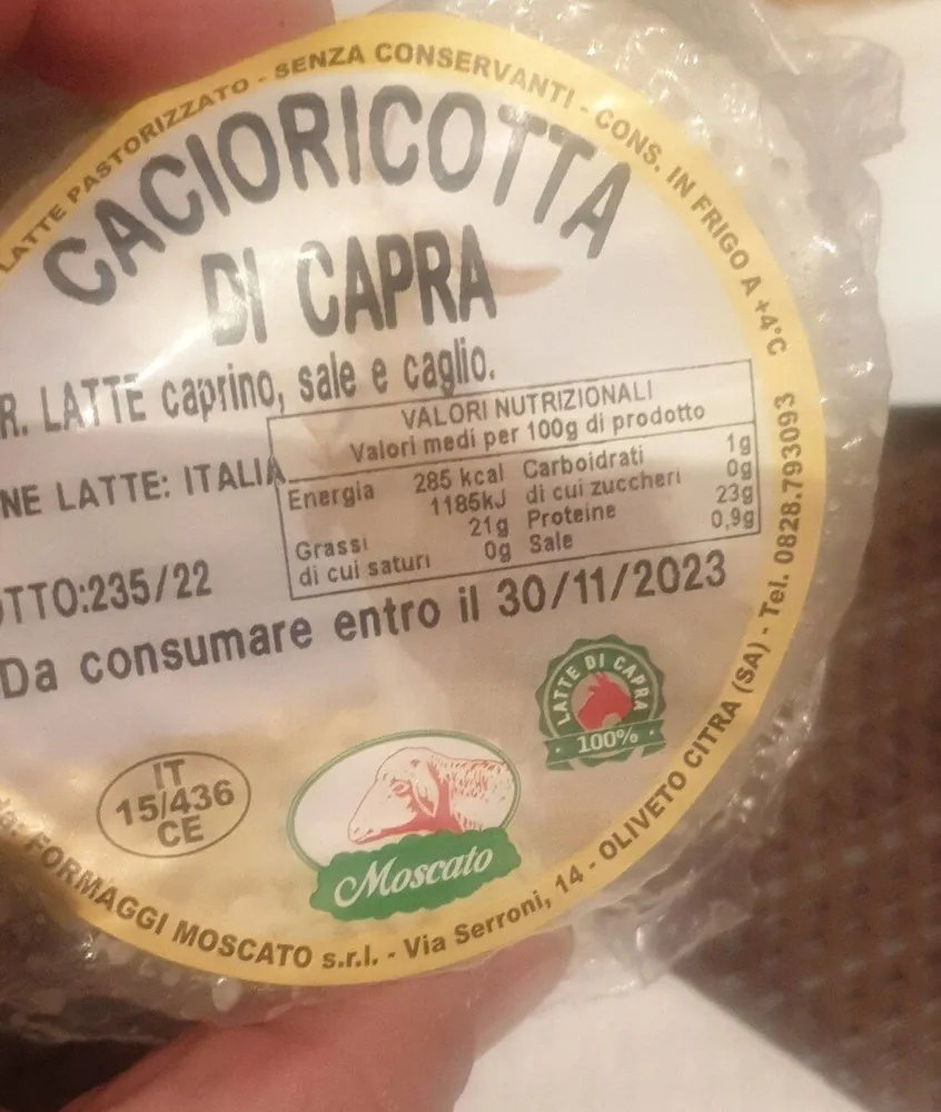 Moscato cacioricotta di capra