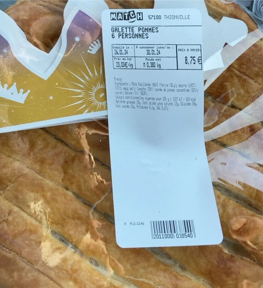 Galette Pommes 6 personnes
