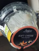 Soft cheese with prawns