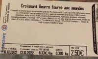Croissant beurre fourre aux amandes