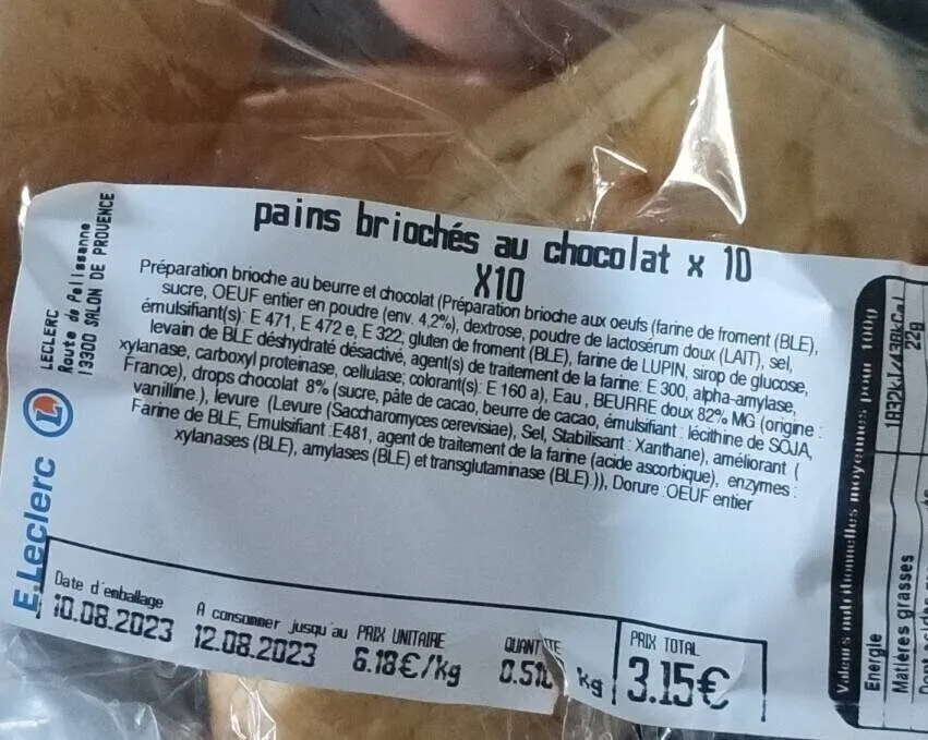 Pains Briochés au chocolat
