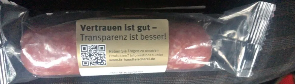 Frische Schinkenzwiebelmettwurst, Fleisch