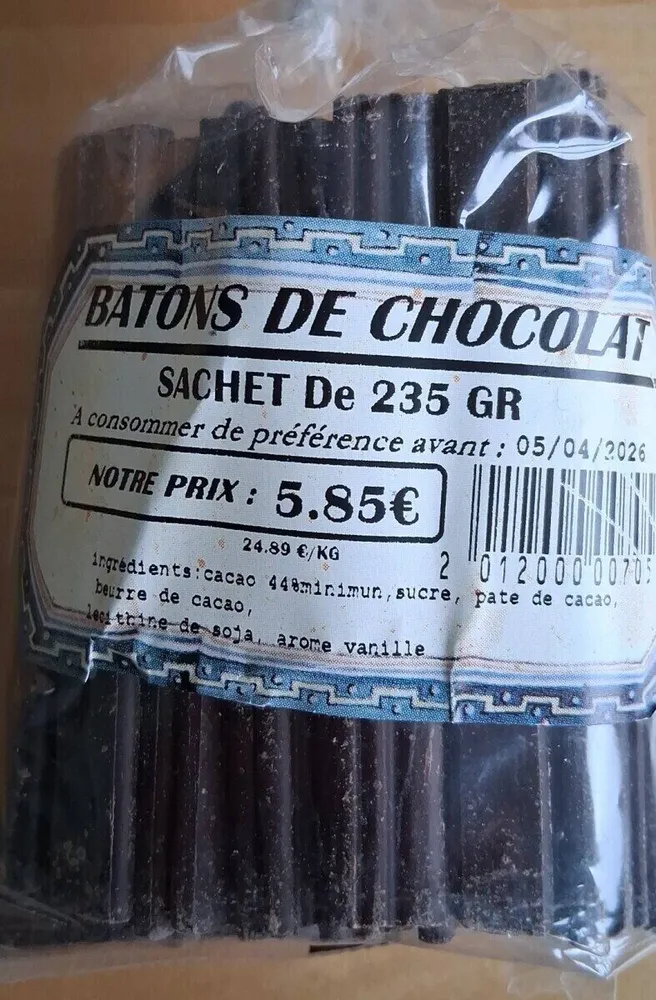 Batons de chocolat