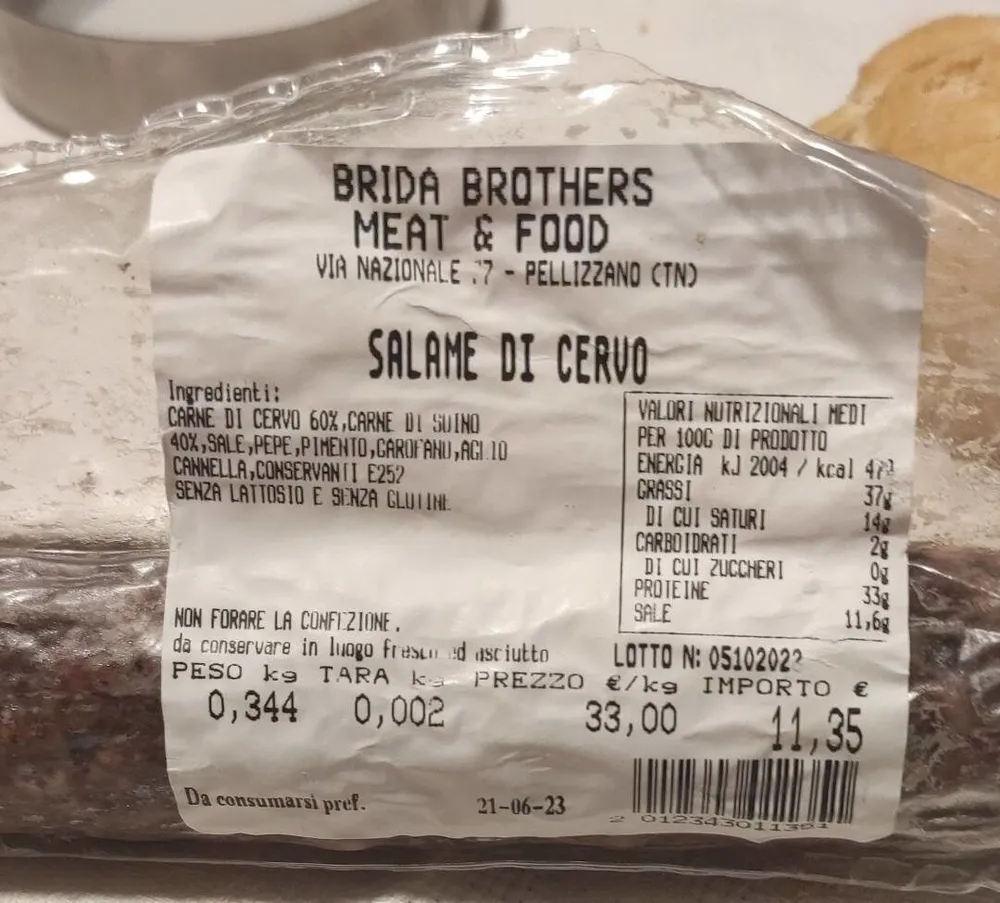Salame di cervo