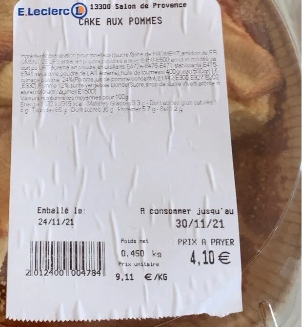 Cake aux pommes
