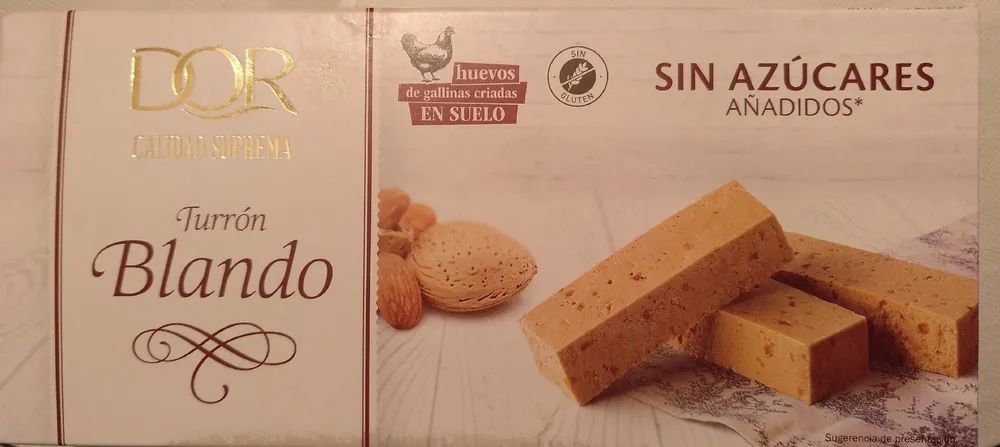 Turrón blando sin azúcares