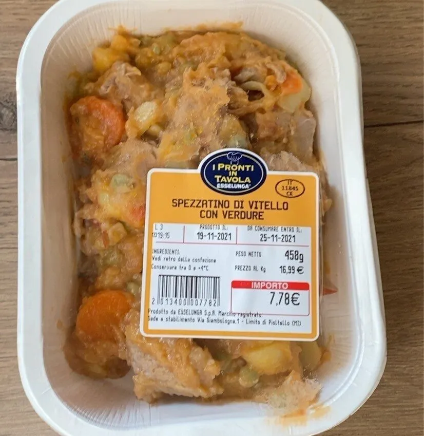 Spezzatino dì vitello con verdure