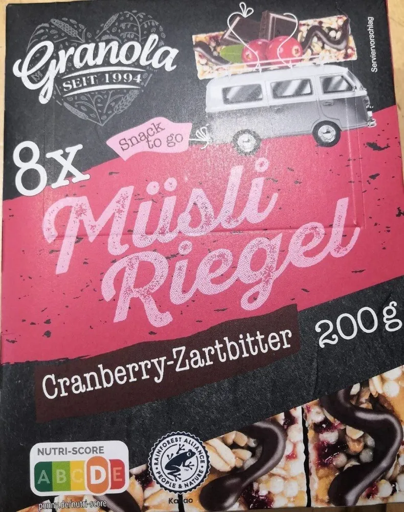 Müsli Riegel Cranberry Zartbitter