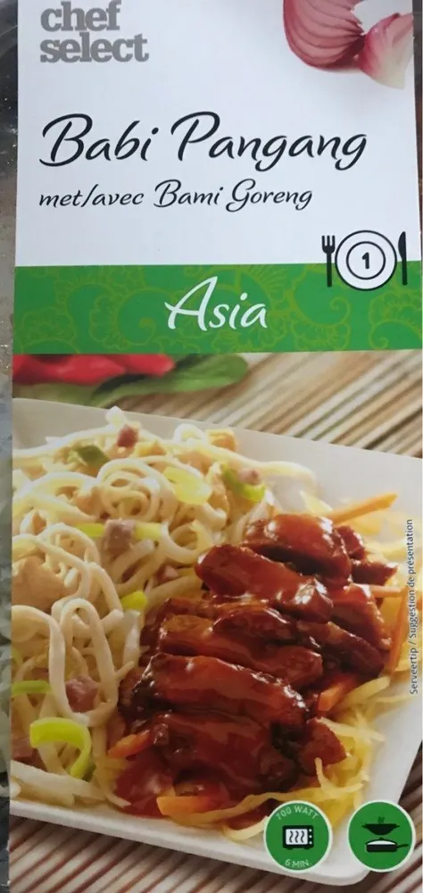 Vitasia Babi Pangang, met gewokte bami goreng Aldi...