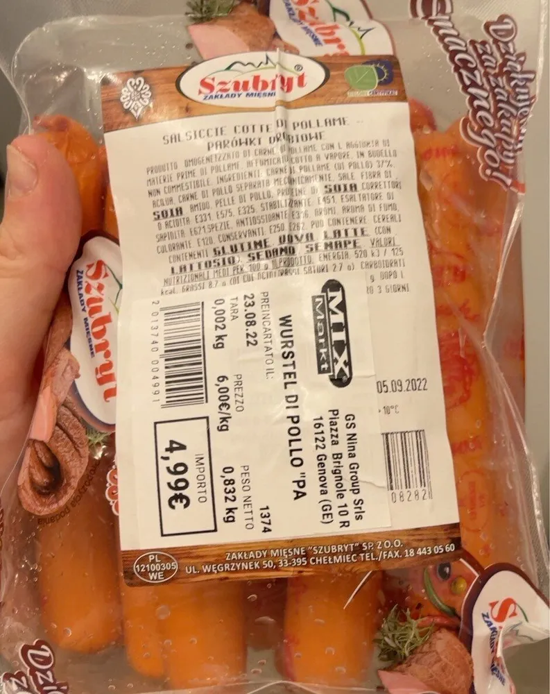 Salsiccia cotte di pollame