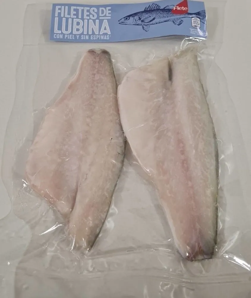 Filetes de lubina con piel y sin espinas
