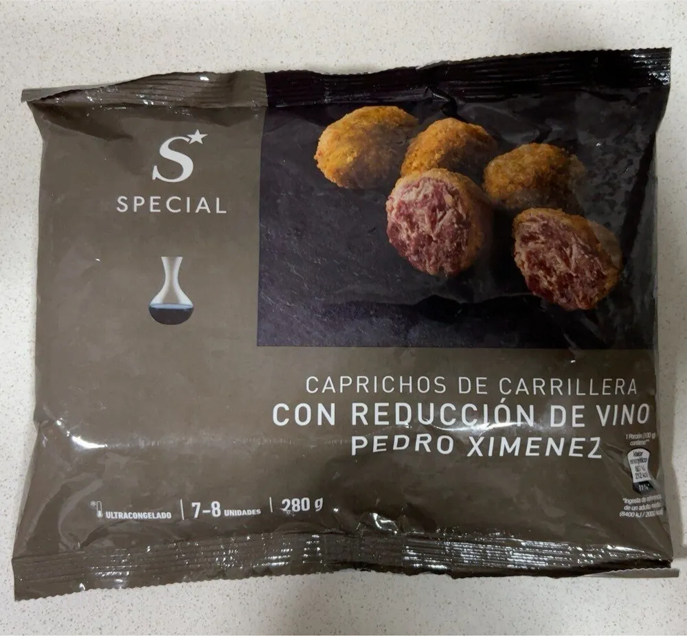 Caprichos de carrillera con reducción de vino pedro ximénez