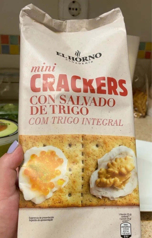 Mini crackers con salvado de trigo