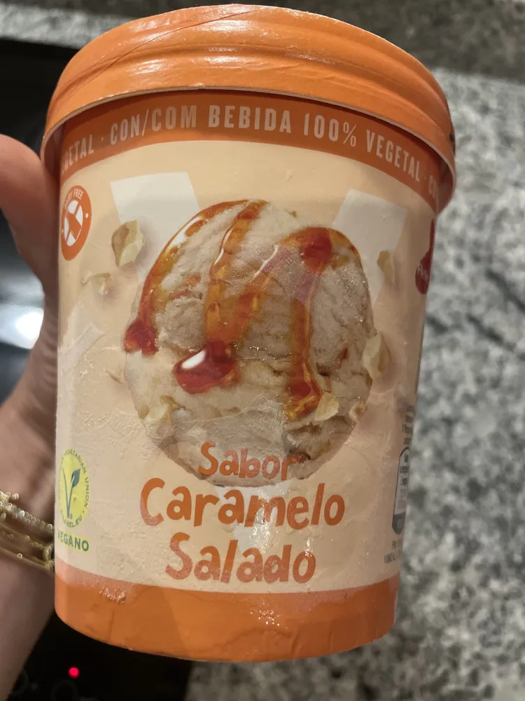 Helado sabor caramelo salado